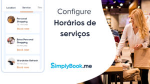 Configure horários de serviços SimplyBook.me